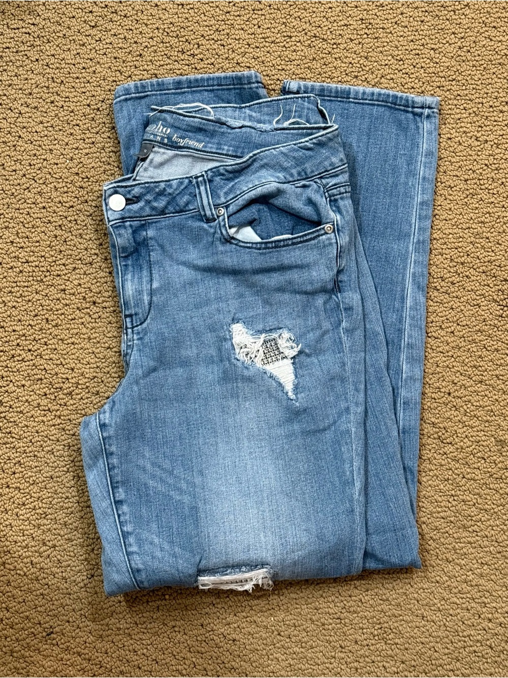 Soho Light Blue Distressed Boyfriend Jeans